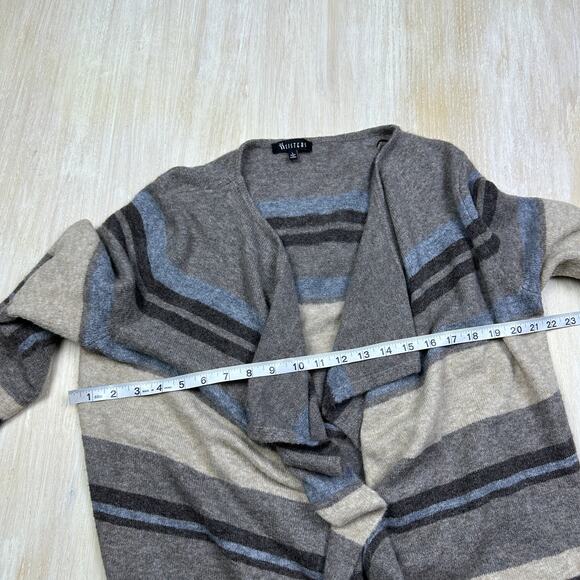II Two Sisters Striped Waterfall Draped Lagenlook Open Cardigan Sweater Large - Picture 11 of 14